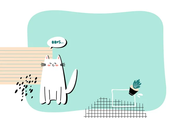 Fundo Gato Simplesmente Ilustração Vetorial — Vetor de Stock