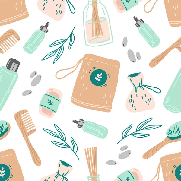 Patrón Productos Ecológicos Ilustración Vectorial Simple — Vector de stock