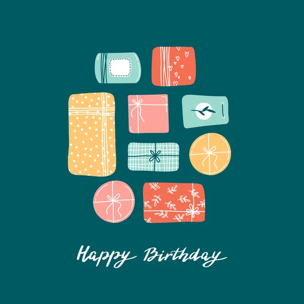 Carte Anniversaire Illustration Vectorielle Simple — Image vectorielle