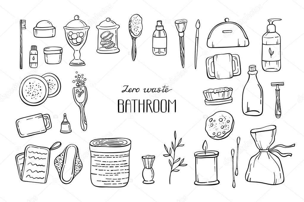 bathroom zero waste, simply vector illustration 