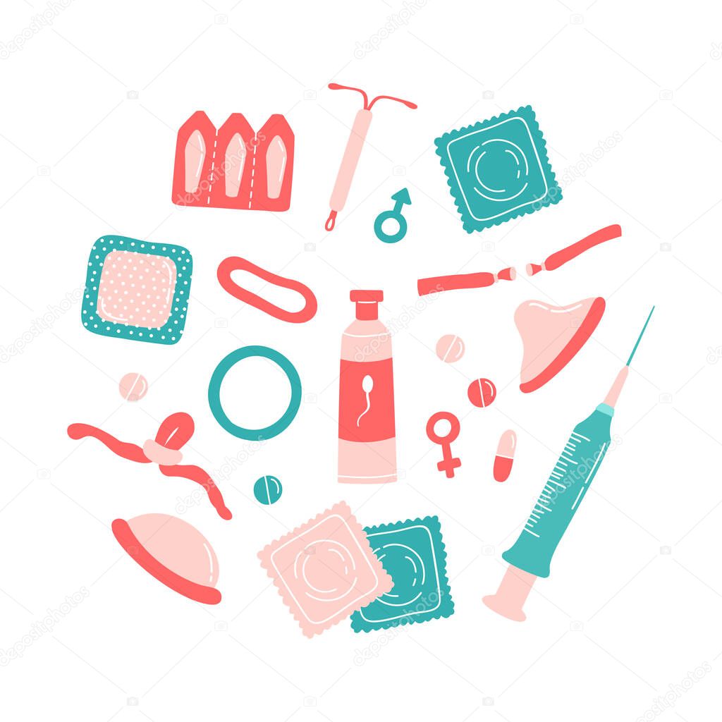 contraception pattern, simply vector illustration 