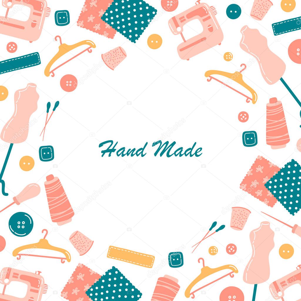 sewing copy space, simply vector illustration 