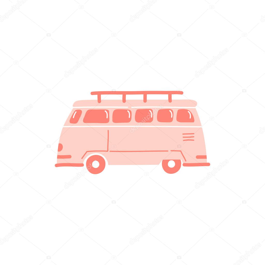 retro bus, vector illustration