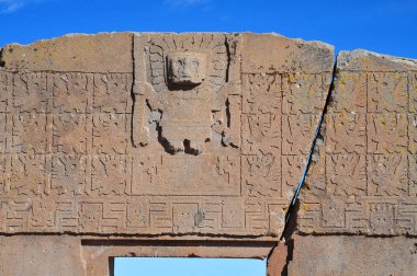 Tiwanaku ve Viracocha 'daki Güneş Kapısı, La Paz bölgesi, Bolivya.