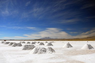 Bolivya, Salar de Uyuni, Tuz Dağı.