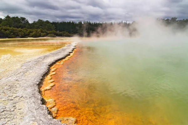 Бассейн с шампанским, геотермальная вода в Вайотапу, Новая Зеландия . — стоковое фото