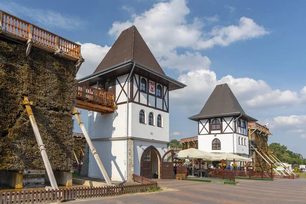 Main gate in to the Graduation towers, Inowroclaw, Poland. Royalty Free Stock Images