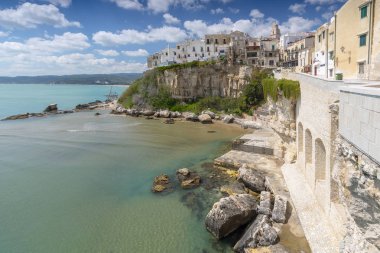 Tarihi Vieste, Gargano, Apulia, Puglia, İtalya.