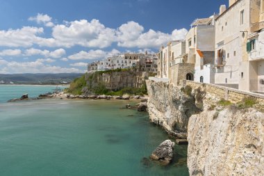 Tarihi Vieste, Gargano, Apulia, Puglia, İtalya.