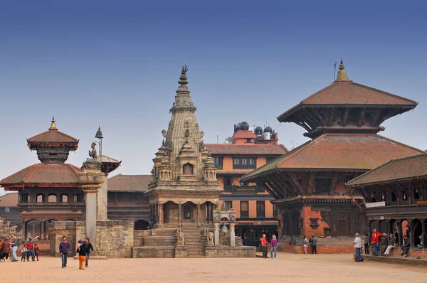 Praça Durbar em Bhaktapur, Nepal . — Fotografia de Stock