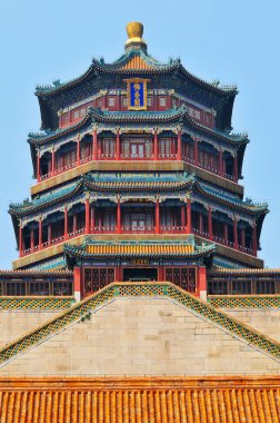 Budist Tütsü Kulesi (güney tarafı) Yaz Sarayı, Pekin, Çin.