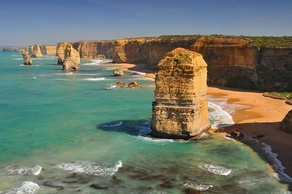 Vue Sur Les Piles Qui Composent Les Douze Apôtres Une — Photo