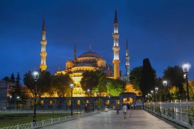Mavi cami, İstanbul 'daki Sultan Ahmed Camii, Türkiye.