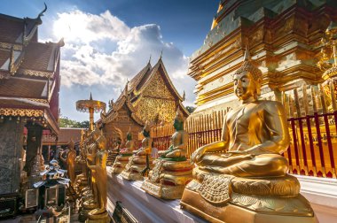 Wat Phrathat Doi Suthep Chiang Mai Tayland Altın Buda Sınırı.