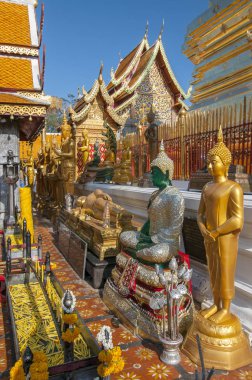 Wat Phrathat Doi Suthep 'teki Zümrüt Buda görüntüsü, Tayland, Chiang Mai' deki çok saygın bir Budist tapınağı..