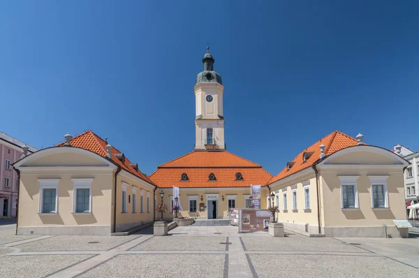 Ayuntamiento de la plaza Kosciuszko en Bialystok, Polonia . Imagen de archivo