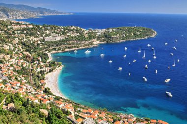 Roquebrune Cap Martin Monaco 'nun yukarısındaki Mont Gros' tan Alpes Maritimes 'a, Provence Alpes Alpes Cote d' Azur, Fransa 'ya görüldü..