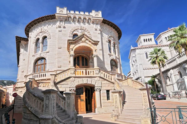 The Palais de Justice and the Christian cathedral, Monaco Ville, Monaco, Europe. — Stock Photo, Image