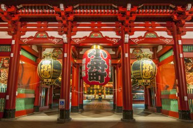 Asakusa, Tokyo Sensoji Tapınağı 'nın Hozomon Kapısı, Japonya.
