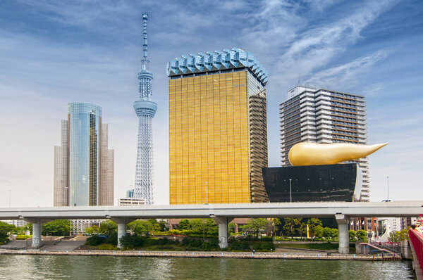 The Tokyo Skytree and Asahi Breweries Headquaeters building, Japan.