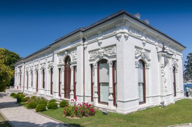 İstanbul Topkapı Sarayı 'ndaki Grand Kiosk veya Mecidiye Büfesi, Türkiye.