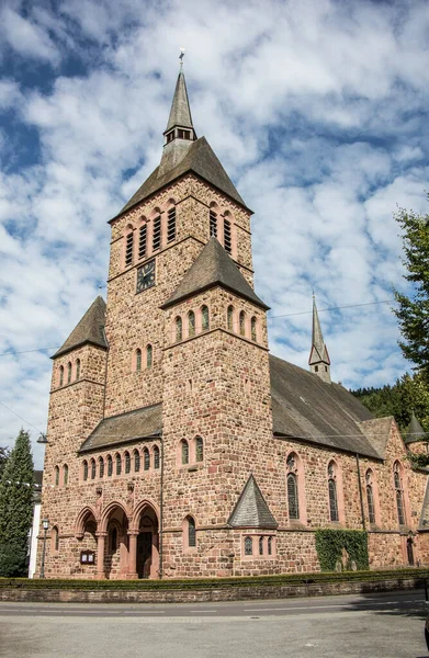 Christian natural stone church in Kirchhundem — Stock Photo, Image