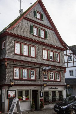 Siegerland 'da yarı keresteli bir ev.