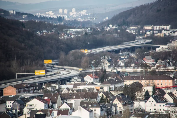 Město Siegen shora — Stock fotografie