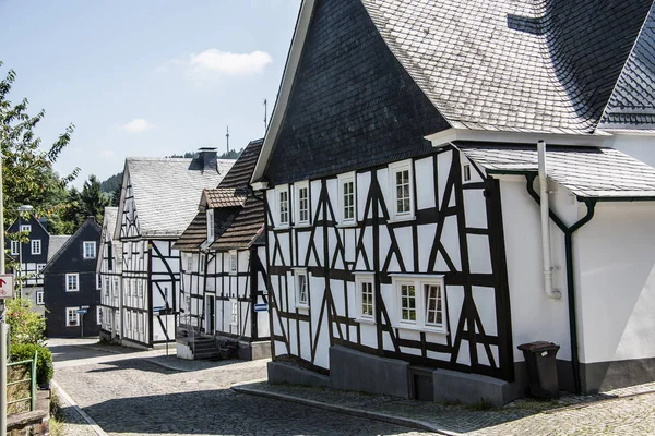 Half-timbered houses in the old town of Freudenberg — Stock Photo, Image