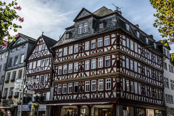 Fachwerkhäuser in der Altstadt von Dillenburg — Stockfoto