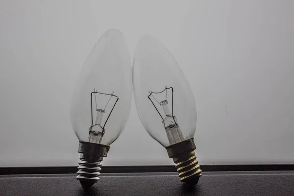 Slim glass light bulb in drop shape — 스톡 사진