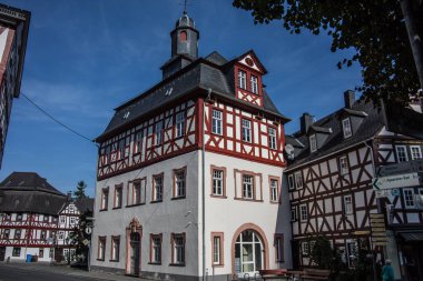 Dillenburg 'un eski kasabasında yarı keresteli evler