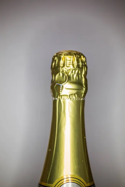 Golden Bottle Neck Champagne Bottle Cork — Stock Photo, Image