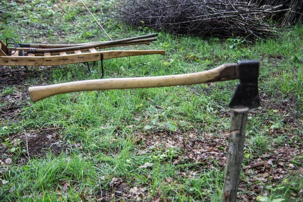 森林工作的古老工具 — 图库照片