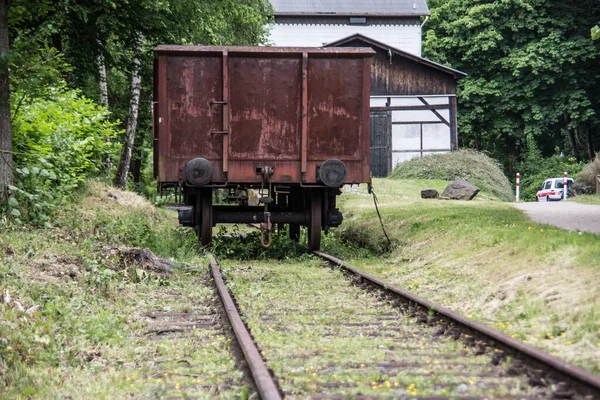 Eiserne Güterwagen Der Eisenbahn — Stockfoto