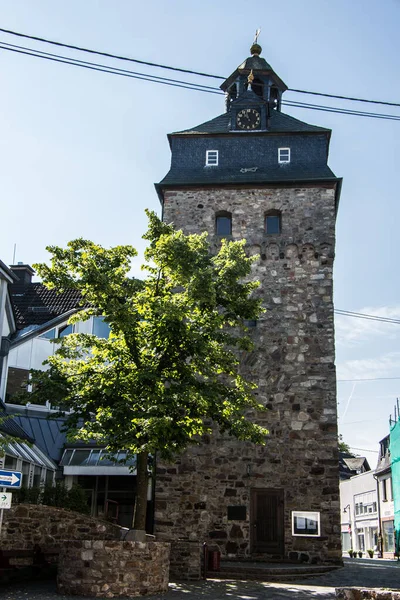 Ρολόι Πύργος Στο Dierdorf Westerwald — Φωτογραφία Αρχείου