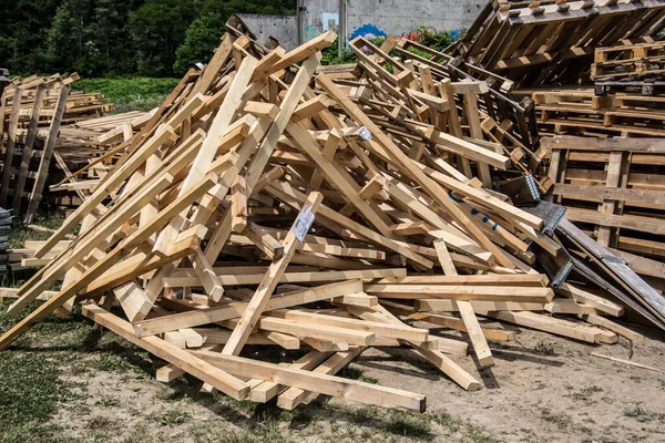 Brown Beams Boards Waste Wood — Stock Photo, Image