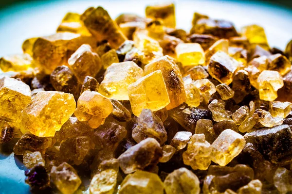 Borostyánsárga Cukorkristályok — Stock Fotó