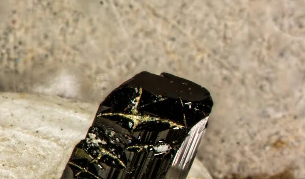 Sloupové Turmalínové Krystaly Pod Mikroskopem — Stock fotografie
