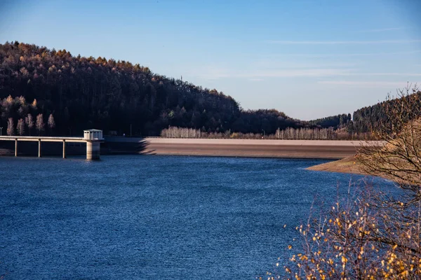 Barragem Obernautal Siegerland Durante Períodos Secos — Fotografia de Stock