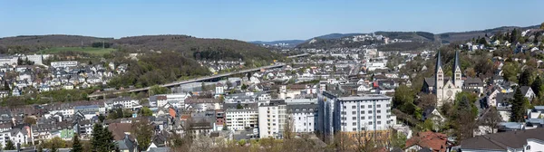 Pohled Město Siegen Jako Panorama — Stock fotografie