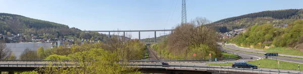 Panorama Elevated Road Railway Line — Stock Photo, Image