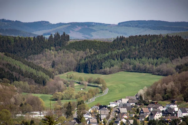 Panorama Górzystego Siegerlandu — Zdjęcie stockowe