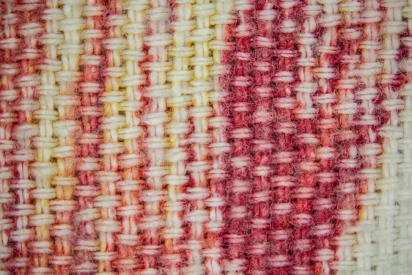 Red Yellow Woven Linen Fabric — Stock Photo, Image