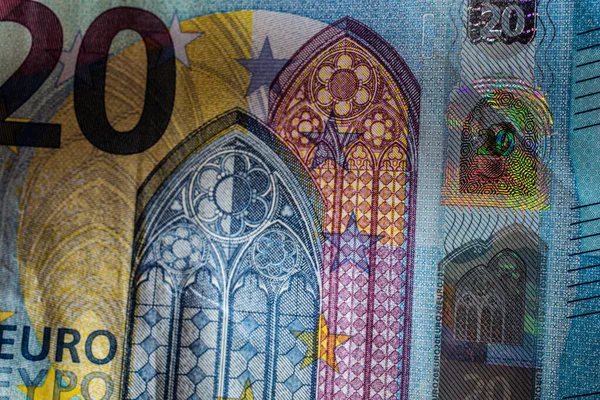 Τραπεζικό Σημείωμα Ευρώ Υπεριώδες Φως — Φωτογραφία Αρχείου