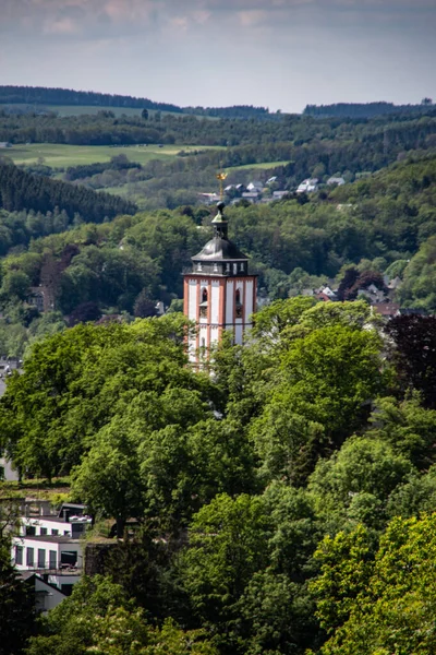Forested Siegerland Steeple Trees — Stock Photo, Image