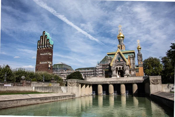 Russische Kirchen Mit Zwiebelkuppeln Darmstadt — Stockfoto