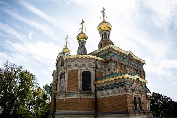 Russische Kirchen Mit Zwiebelkuppeln Darmstadt — Stockfoto