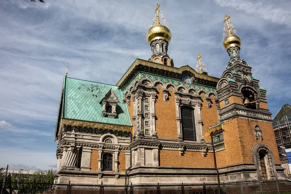 Églises Russes Avec Des Dômes Oignon Darmstadt — Photo