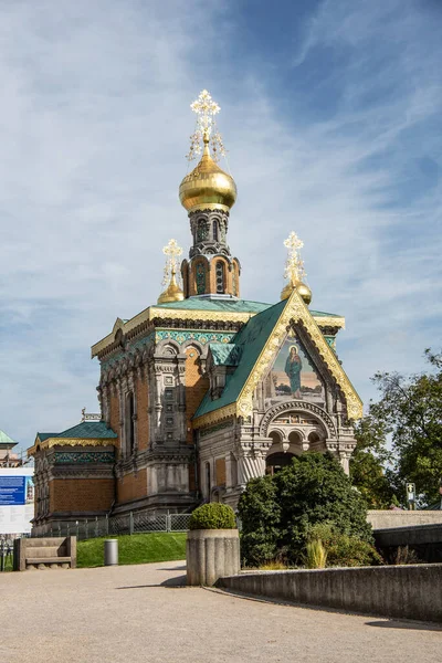 Églises Russes Avec Des Dômes Oignon Darmstadt — Photo